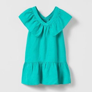 ZARA BABY RUFFLED LINEN DRESS Size 12-18 months